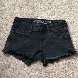 Stretchy, Cut-Off, Black Jean Shorts